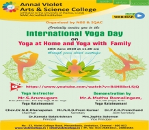 Online Webinar on “Yoga at Home Yoga with Family” (Live Webinar through Zoom Cloud meeting)